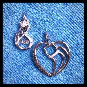 Sterling cat pendants